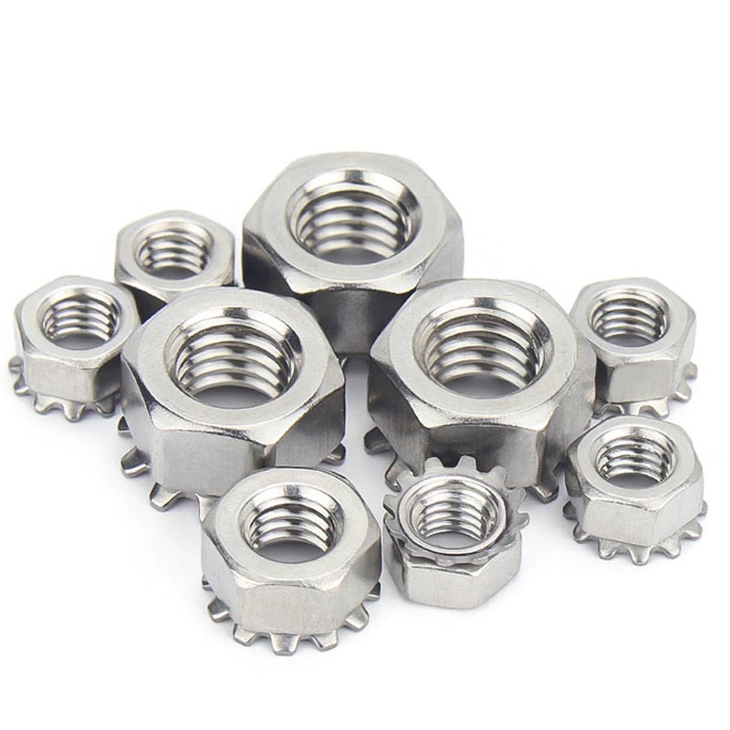 Kumbinasyon ng nut na may hexagonal spring washer