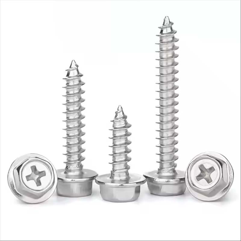 Ang cross recessed hexagon head tapping screws