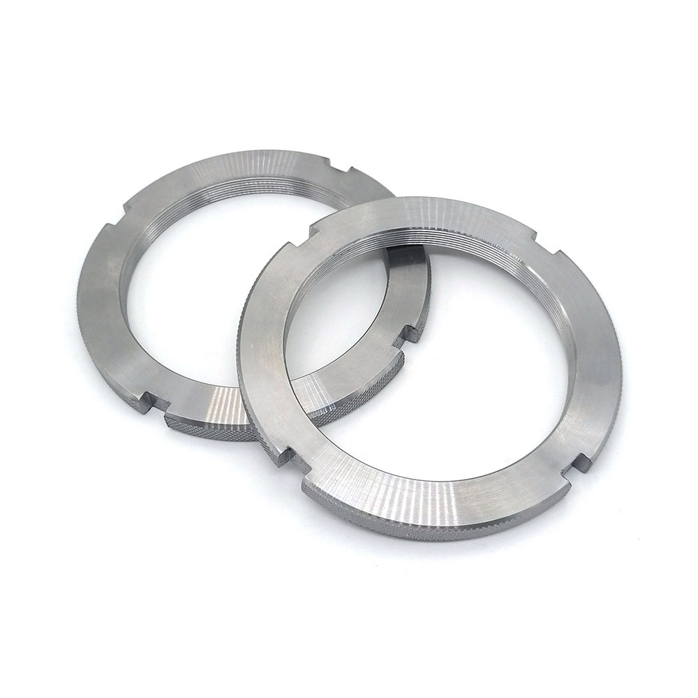 Ganap na sinulid na slotted round nuts