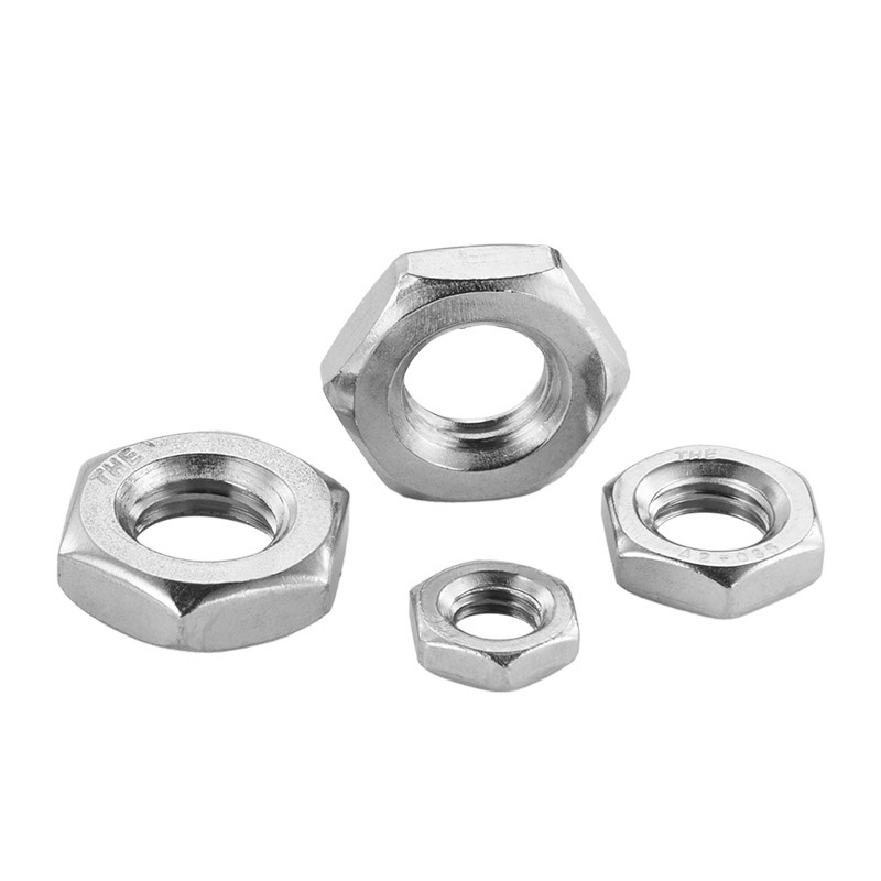 Hexagon Extra flat nuts na may pinong pitch thread