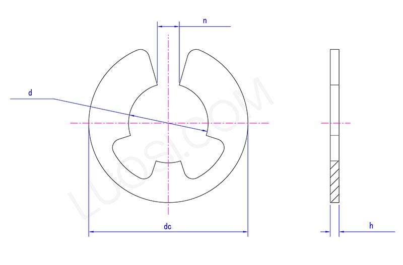 E Circlip Structure diagram E Circlip Structure diagram