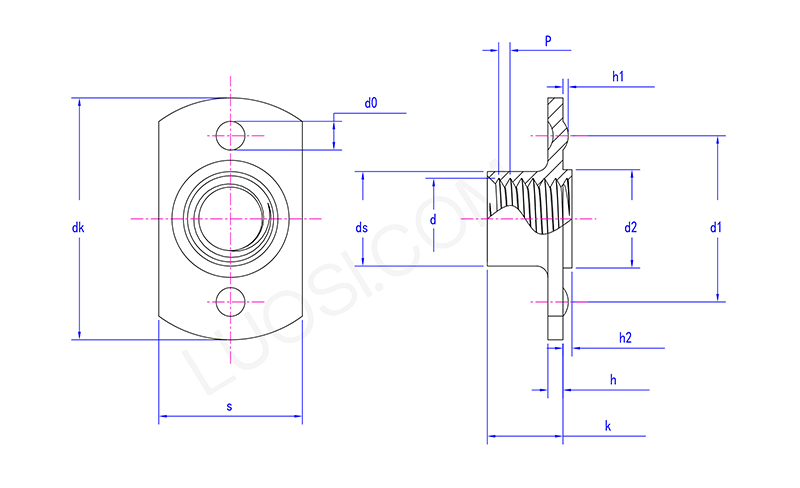 Alignment Friendly T Style Weld Nuts