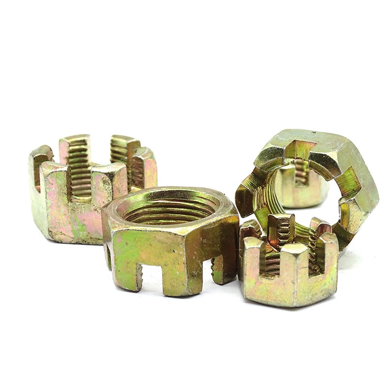 Katumpakan machined crown nut na may slot