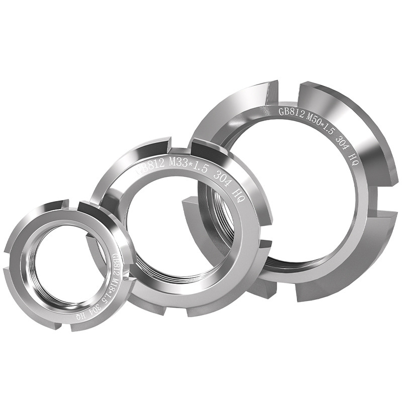 Precision machined slotted round nut