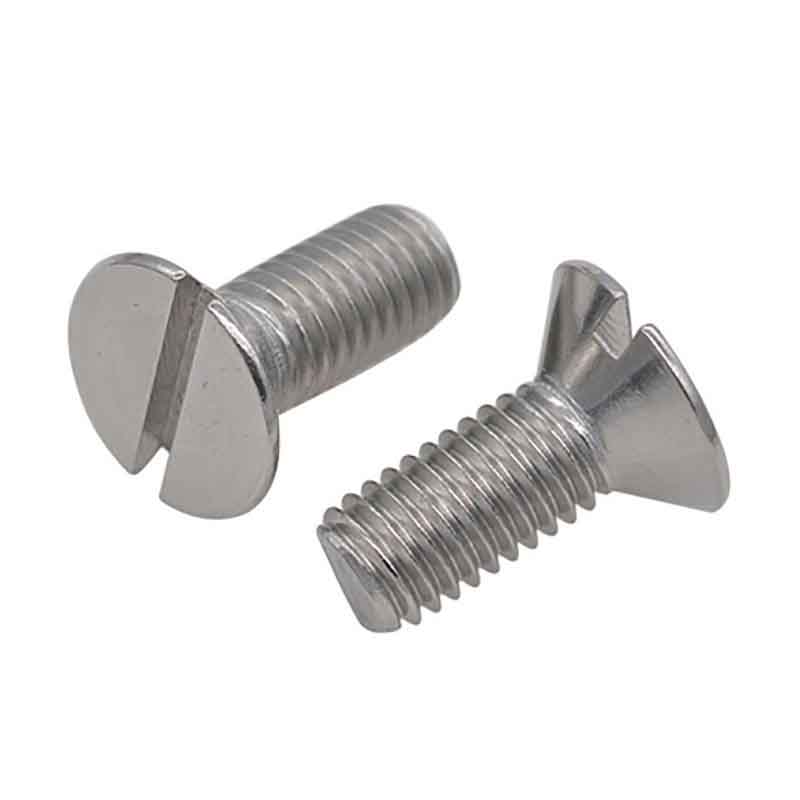 Magaspang na slotted flat head bolt