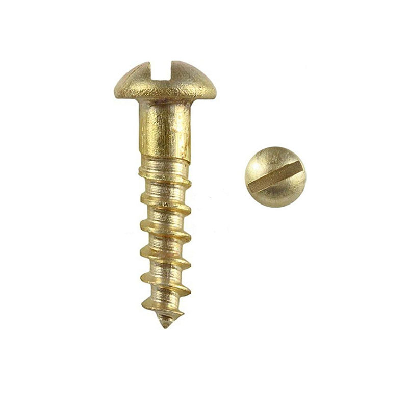 Round Head Slotted Wood Screws Silicon Bronze