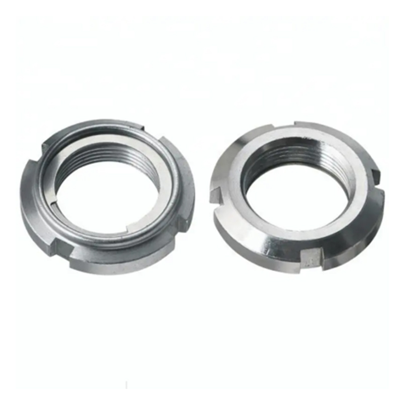 Self locking slotted round nut
