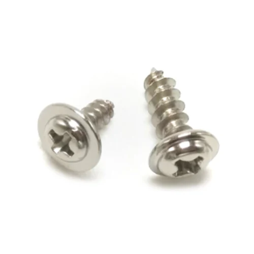 Slotted pan head tapping screws at plain washer assembly