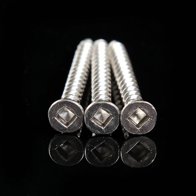 Square hole countersunk screws