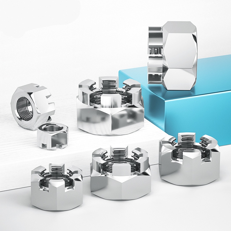 Vibration Proof Crown Nut na may Slot