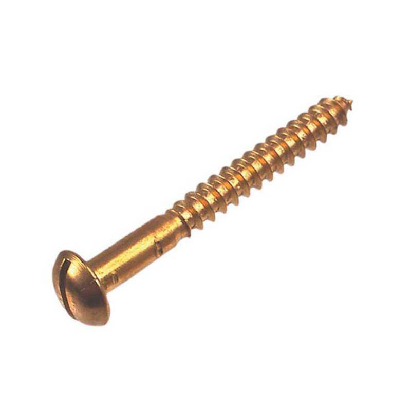 Wood Screw Slotted Round Head Brass